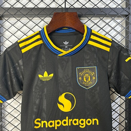 2025/26 Kids Manchester United Third Away Jersey Kit Fan Version