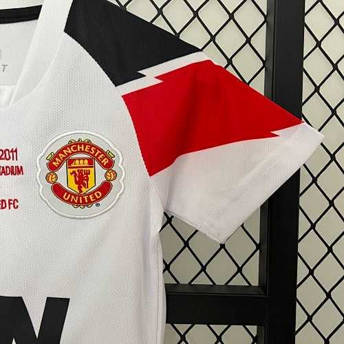 Kids Manchester United 2010/11 Champions League Away Jersey Kit Fan Version