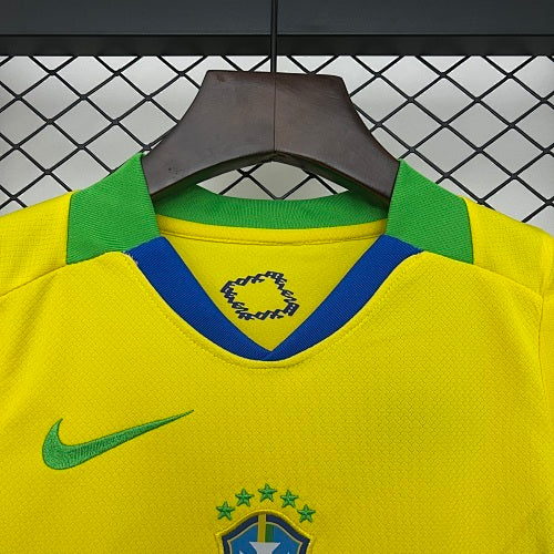 2025 Kids Brazil Home Jersey Set Fan Version
