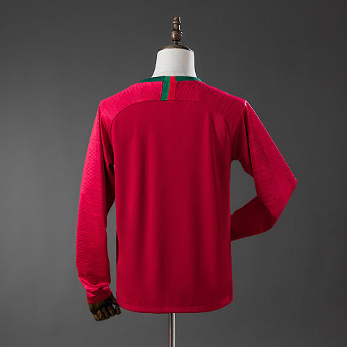 Portugal 2018 Home Long-Sleeved Retro Jersey Fan Version
