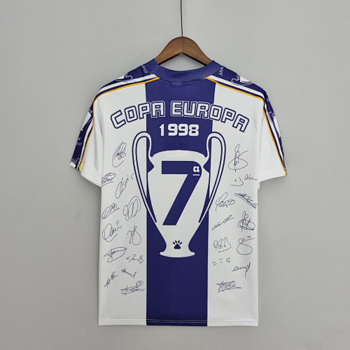 Retro 1997-98 Real Madrid Champions League 7 Champions Commemorative Edition